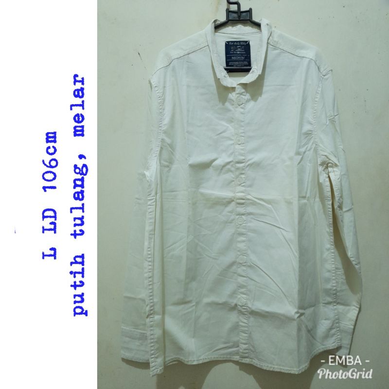 kemeja EMBA ORIGINAL rijekan pabrik putih tulang