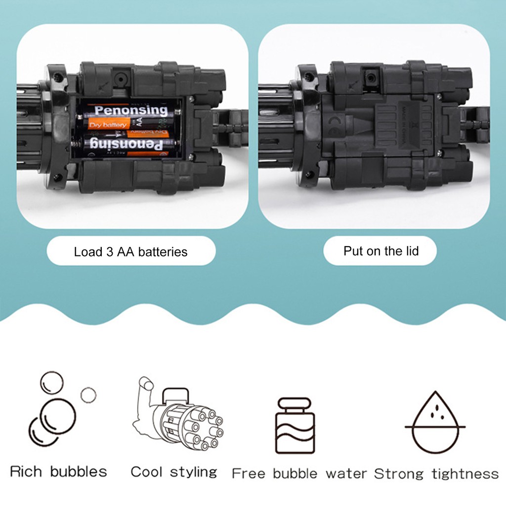 MAINAN BUBBLE ELEKTRIK GATTLING GUN/ MACHINE GUN ELEKTRIK BUBBLE/ GATTLING BUBBLE GUN TOYS/MAINAN