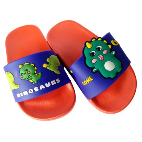 HappyOliver SANDAL TRIPLEDINO Sandal selop karet lucu anak, Sandal anak dino lucu