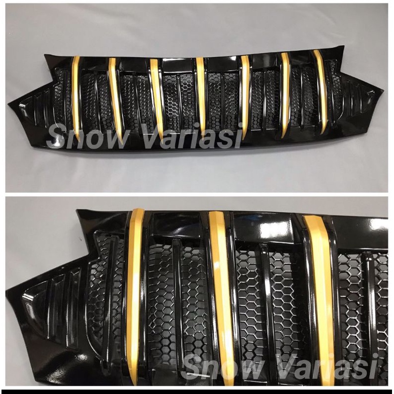 Gril Grill Front grille cover appolo calya 2020 2021 hitam kilap doff lis gold