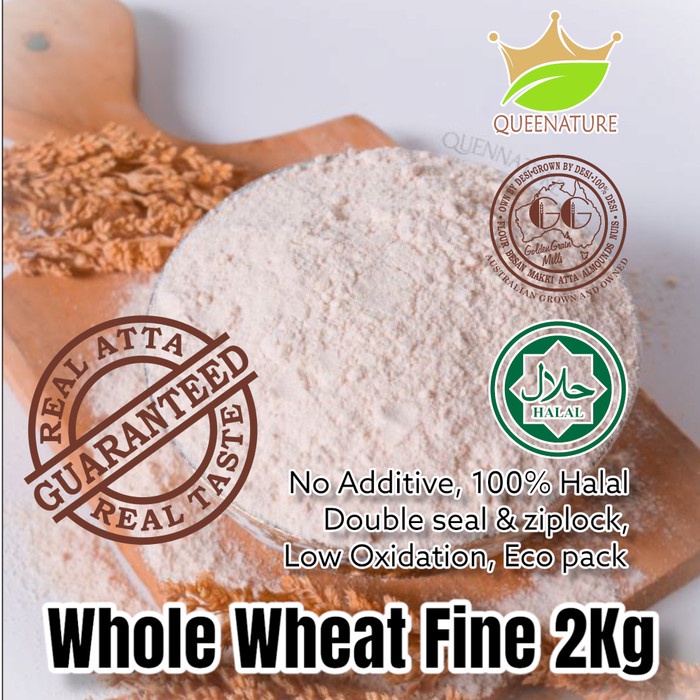 

✨COD✨ Tepung Gandum Utuh halus / Whole Wheat Fine Australia 2Kg Queenature