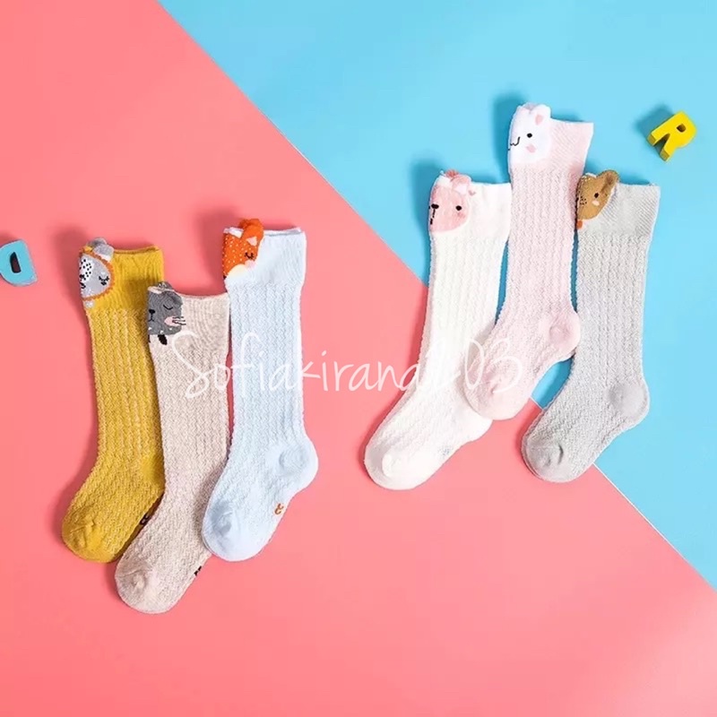 BARU! kaus kaki bayi panjang motif lucu/ bahan adem/ baby socks