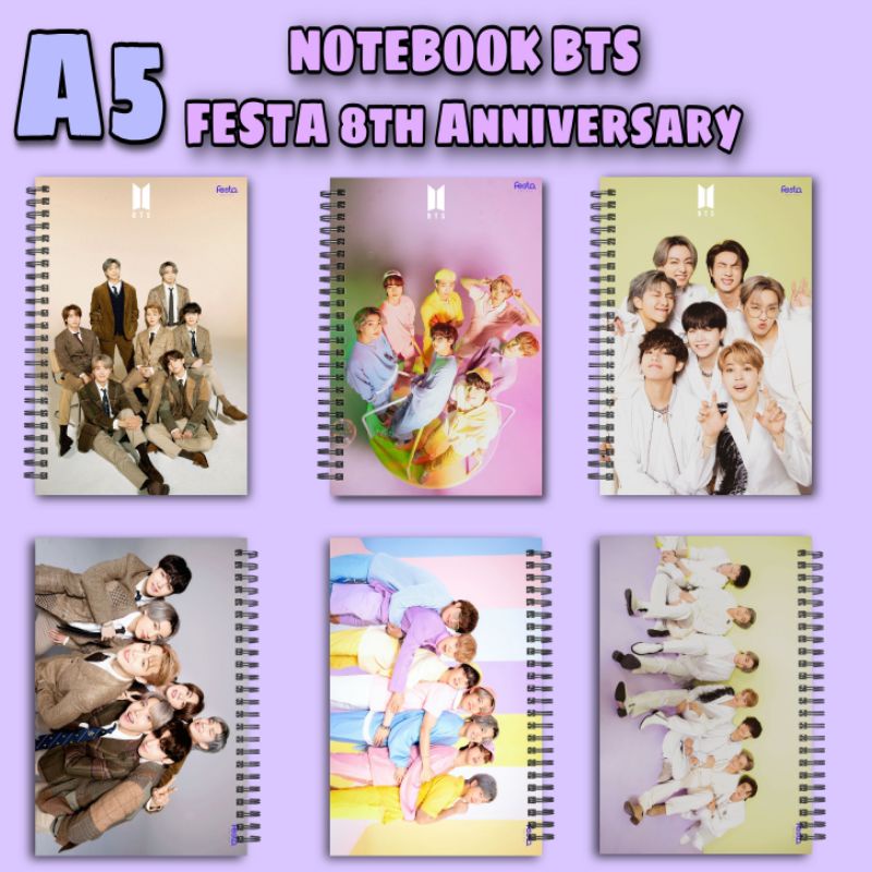 

[COD] NOTEBOOK A5 BTS FESTA 2021 8th Anniversary Jungkook Suga Taehyung Buku Murah