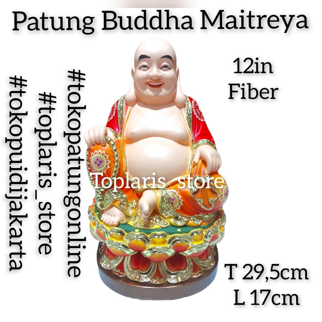 Patung Buddha Maitreya 12in Fiber 022