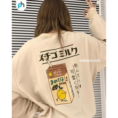 PABRIKHOODIE - BASIC SWEATER MILK JAPAN M-XXL (SABLON BELAKANG) (PRIA &amp; WANITA)