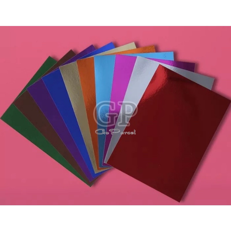 ( 5 Lembar ) KERTAS METALIK - KERTAS KADO PREMIUM METALIK - GIFT WRAPPING PAPER METALLIC / MENGKILAP / SHINY MERAH BIRU HIJAU EMAS UNGU PERAK / SILVER GOLD RED BLUE GREEN PURPLE / DIY / VINTAGE CLASSIC