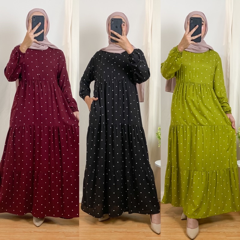 Homey Dress Polos Rayon / Gamis Rayon Polos / Homey Dress