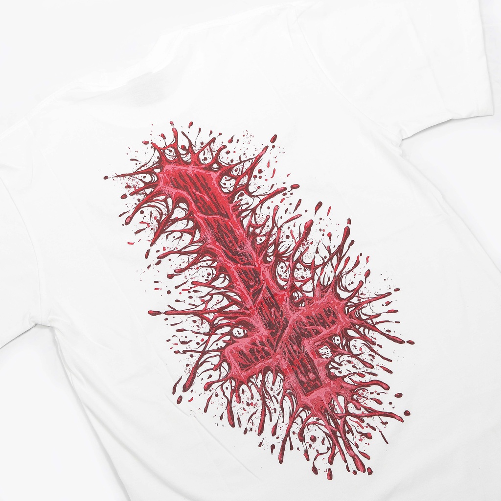 Heretic - T-shirt - Vermilion White