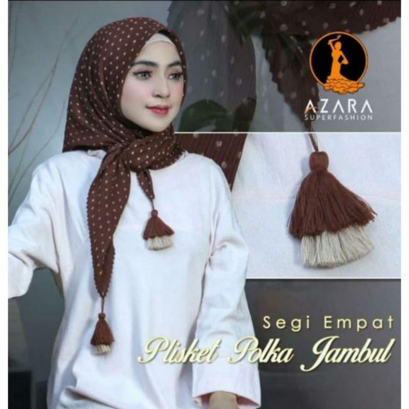 SEGI EMPAT PLISKET POLKA JAMBUL#plisket polka #  polkadot#