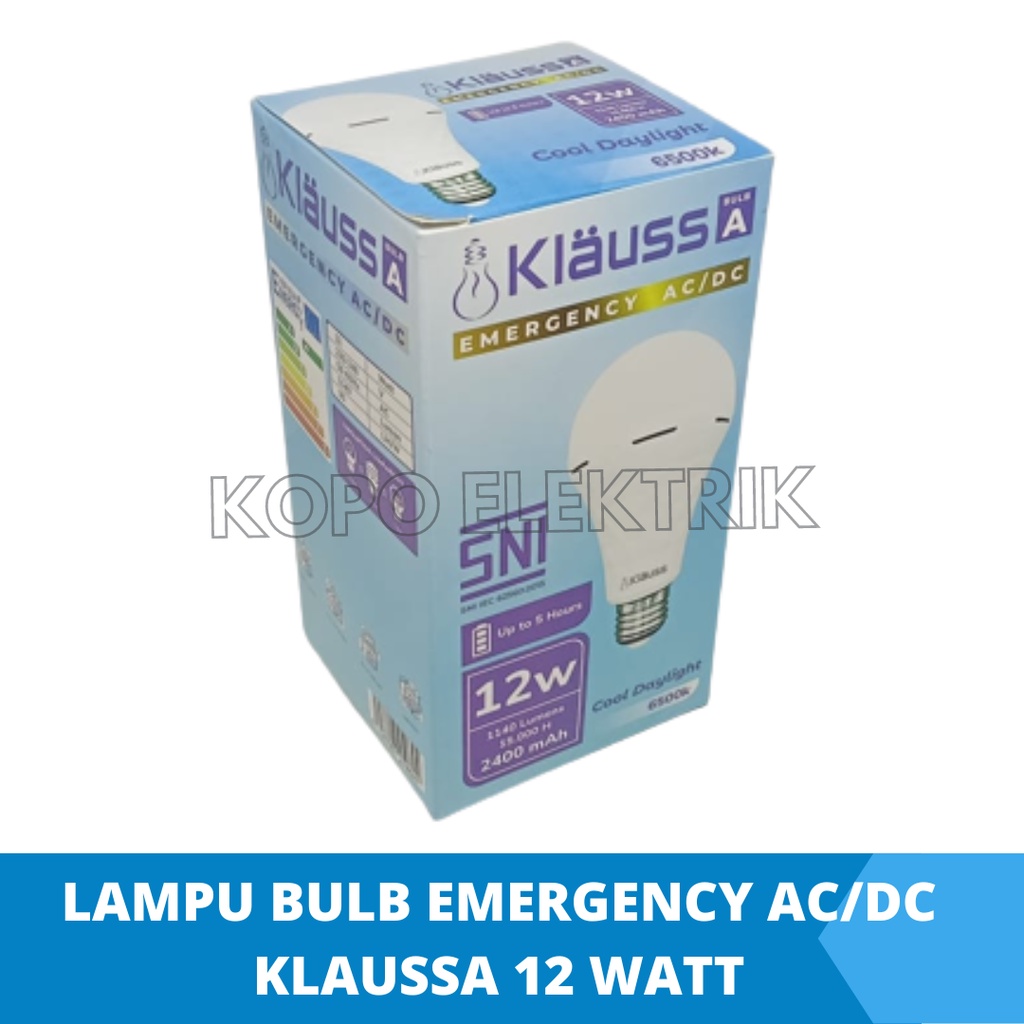 Lampu Bulb Emergency AC/DC 12 Watt Putih