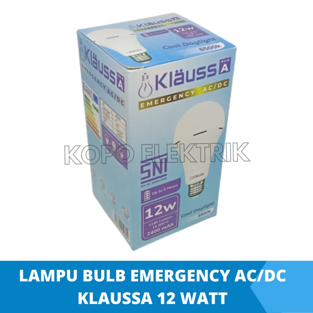 Lampu Bulb Emergency AC/DC 12 Watt Putih