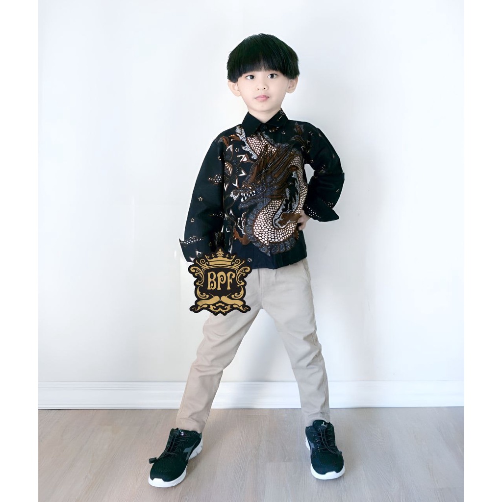 Kemeja Batik Anak Lengan Panjang Usia 1-12 Tahun Batik Puser Kemeja Batik Anak Laki Laki Terbaru