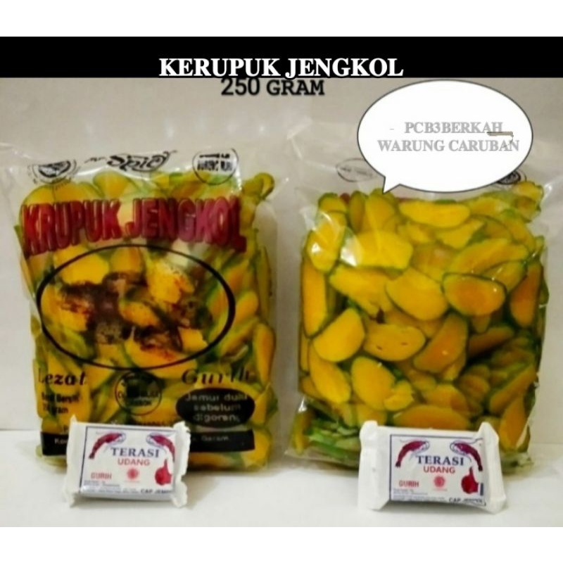 

KERUPUK JENGKOL HIJAU MENTAH @250GR BONUS TEH/TERASI/CANDY