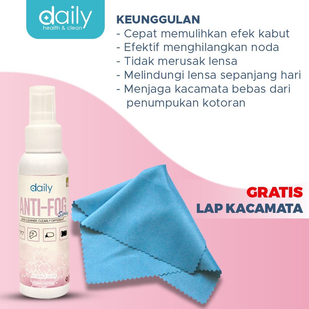 Pembersih Kacamata Daily Anti Fog Spray Anti Embun All Varian