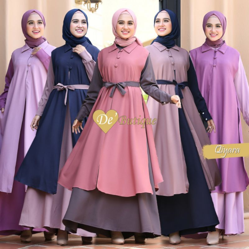 OUTER INNER QIYARA BY DE BUTIQUE/ OUTER WANITA/OUTER PANJANG/OUTER INNER TERBARU DE BUTIQUE