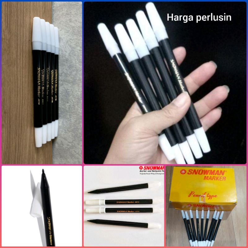 

Spidol snowman hitam kecil isi 12