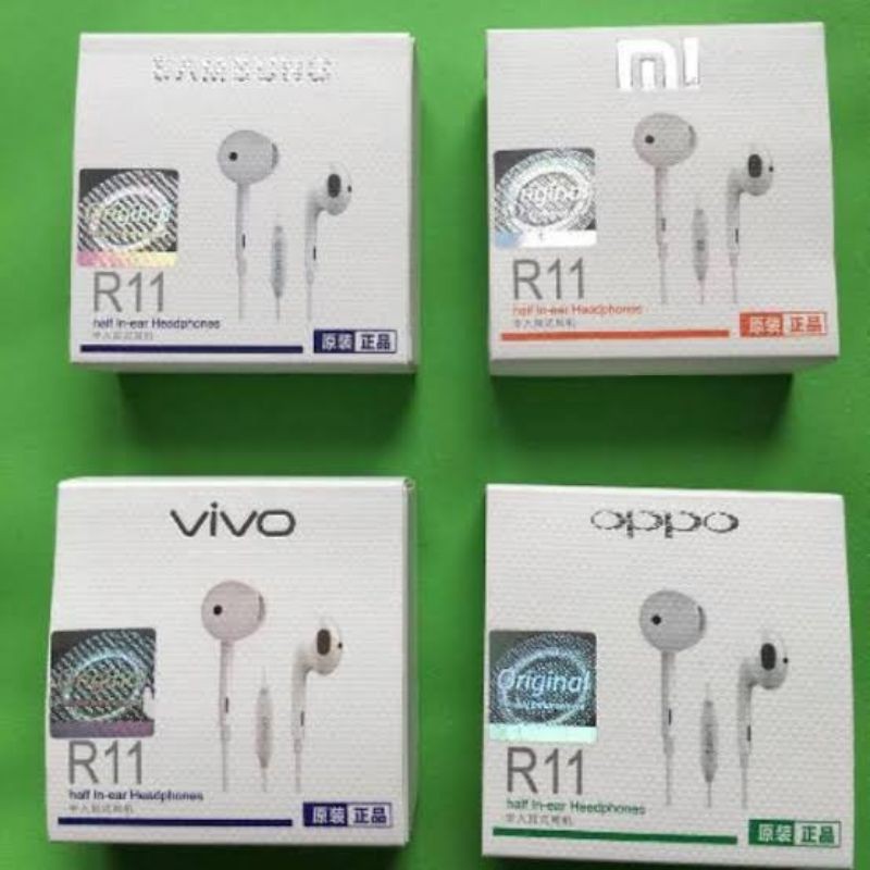 Earphone Branded R-11 Headset Ori Bass Stereo Premium Quality /R-11 series