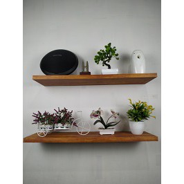 RAK DINDING MINIMALIS 80x20 CM RAK AMBALAN KAYU RAK DINDING MURAH COKLAT MUDA
