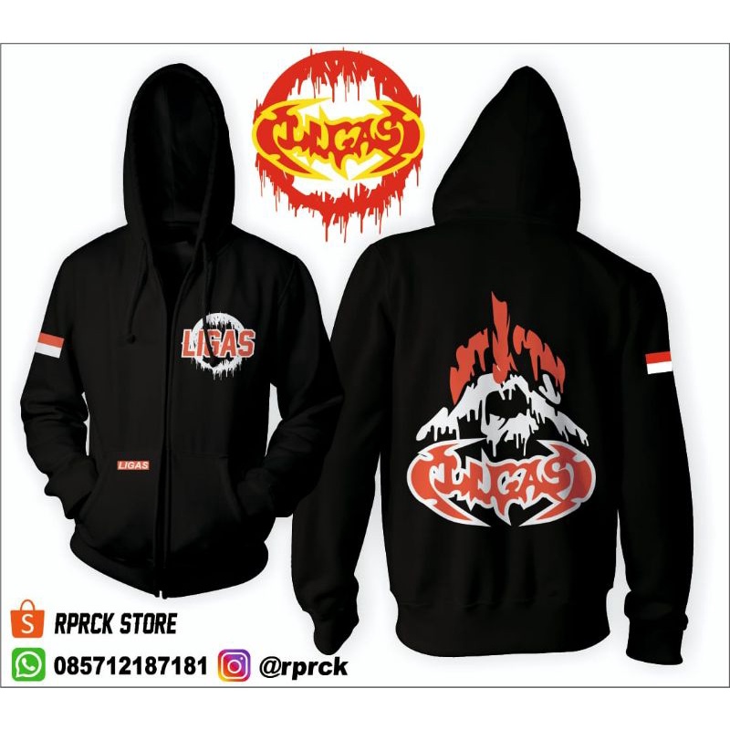 JAKET HOODIE ZIPPER LIGAS OLD SKULL // LIGAS INDINESIA