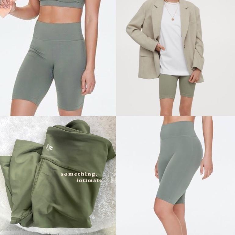 jpw05 Forever 21 Active High Rise Ribbed BIKER SHORT / F21 Shorts Legging Pendek Workout Cycling Pan