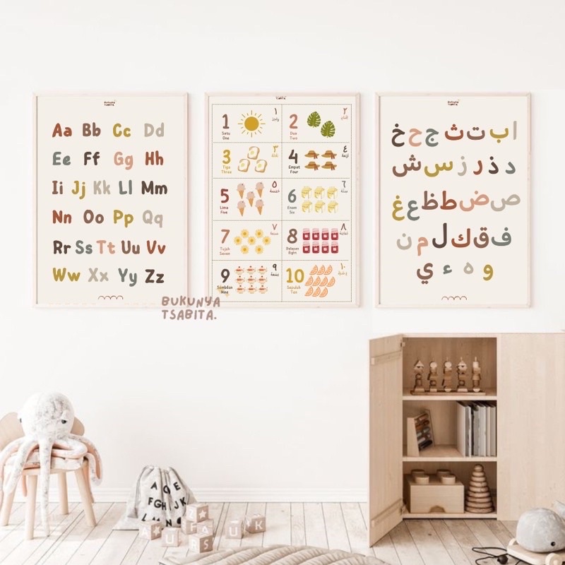 Poster A3+ Edukasi Anak Hijaiyah/Alphabeth