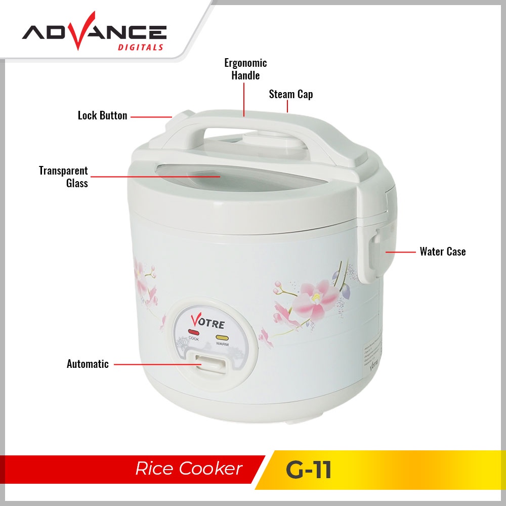 Advance Rice Cooker 1.2L Magic Com 380W G11 Garansi 1 Tahun