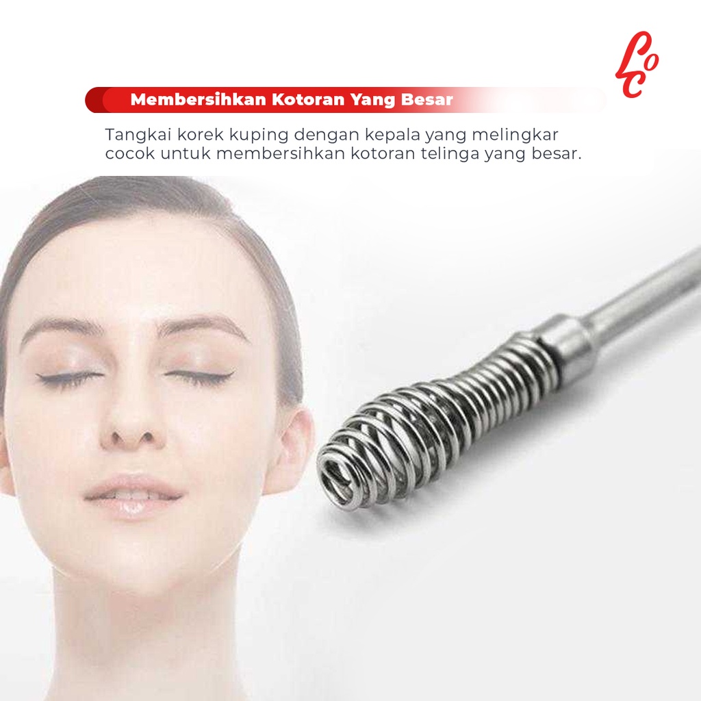 Alat Pembersih Telinga Korek Kuping Ear Wax Picker Stainless Steel Set