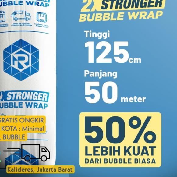 

PLASTIK BUBBLE WRAP MURAH PREMIUM 125 CM X 50 M HITAM - DKM PLUS - BENING (GREEN), 30CM