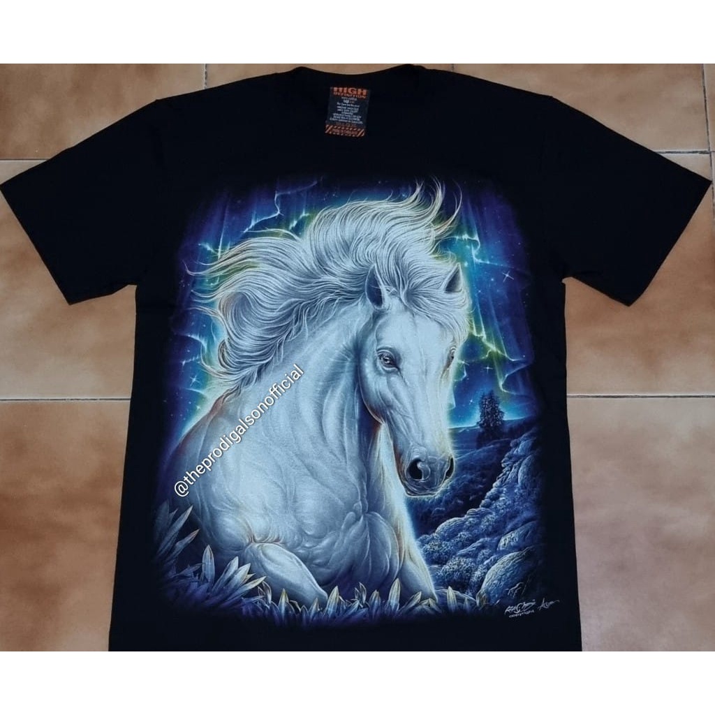 Kaos Rock Chang Import Size XL Kuda HD Glow in The Dark