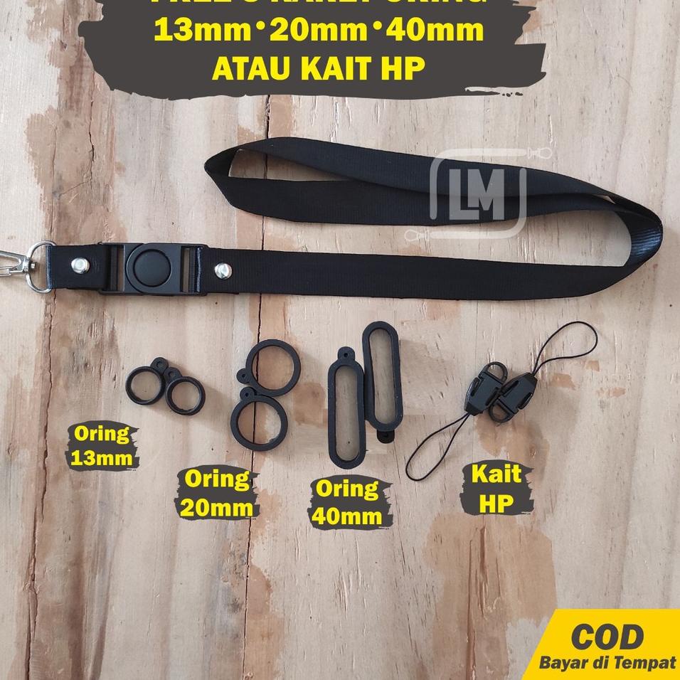 

[KODE PRODUK 1155F] Lanyard Pods & HP Polos Hitam