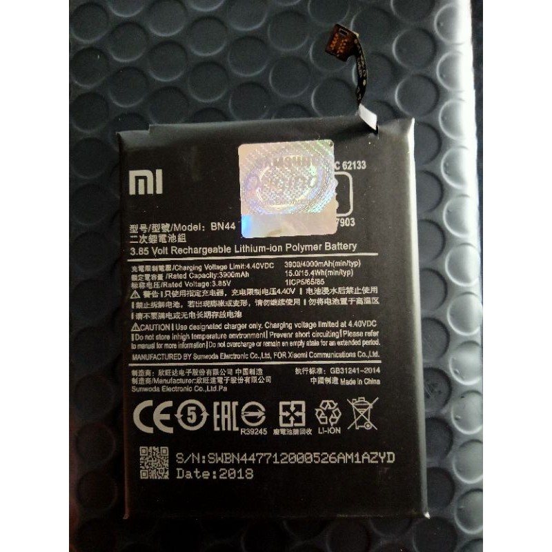 baterai xiaomi bn44 bn 44 redmi 5plus original
