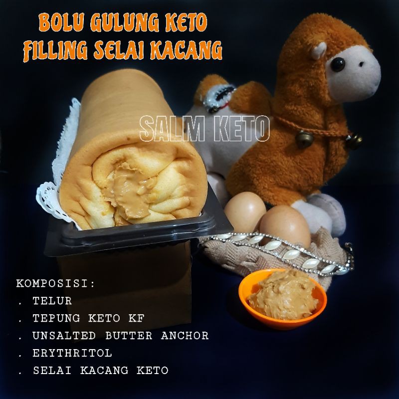 

Kue keto-bolu gulung selai kacang