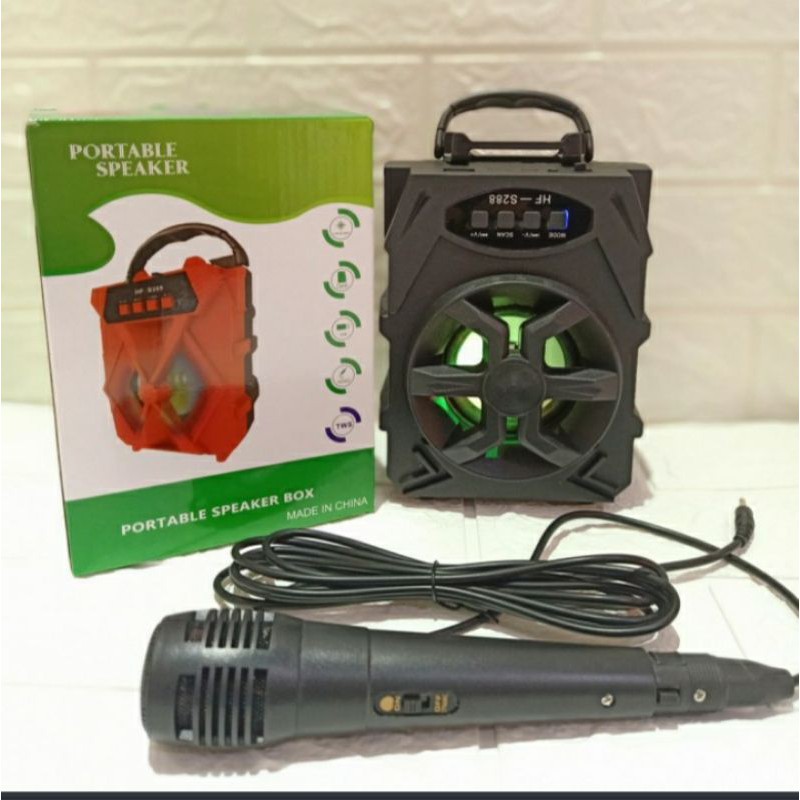 Speaker Bluetooth HF- S288 + Mic Karaoke Wireless Portable Speaker
