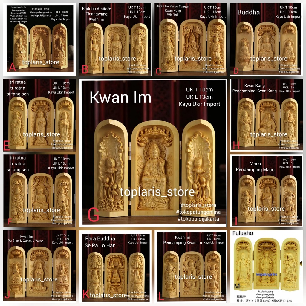 Patung Dewa Kayu Lipat Import