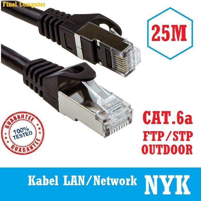 NYK Kebel Lan FTP Cat6a 25 Meter Outdoor - Cable 25m Cat6 - STP Cat 6