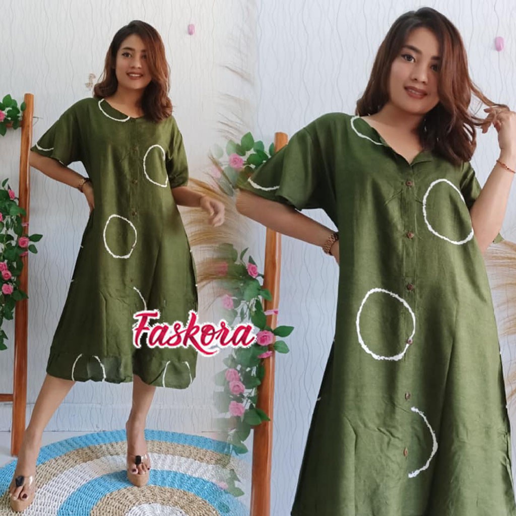 Daster Jumbo Busui Kekinian Manda Sibori / Daster Bali Busui Kancing Depan / Baju Daster Jumbo Baru