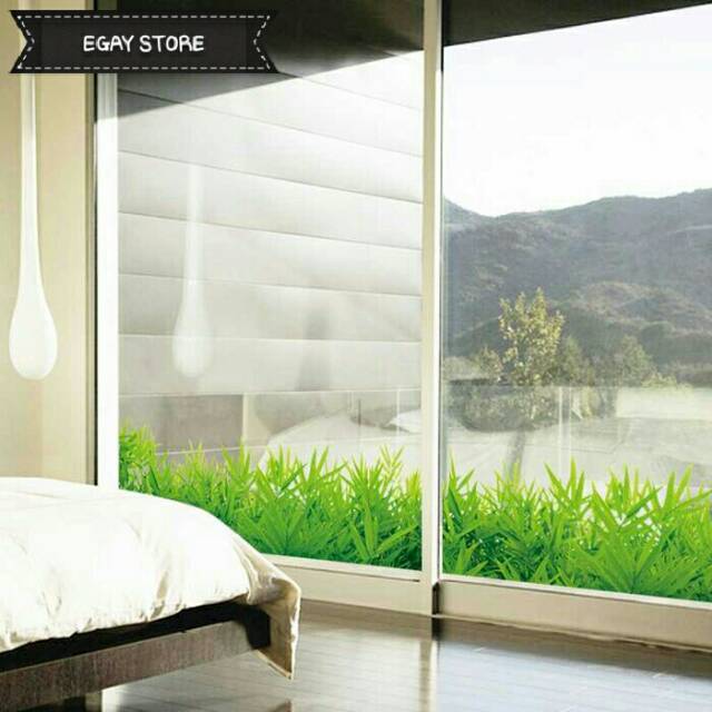 Wallpaper Motif Rumput Hijau / WallSticker Grass Stiker Dinding Tembok Kaca Lantai 25cm x 132cm