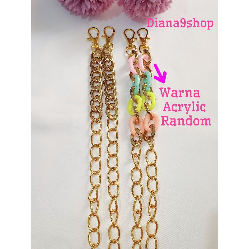 Kalung Masker Rantai Gold Emas Acrylic Akrilik Murah Korea/Strap Masker/Strap Mask/Tali Masker