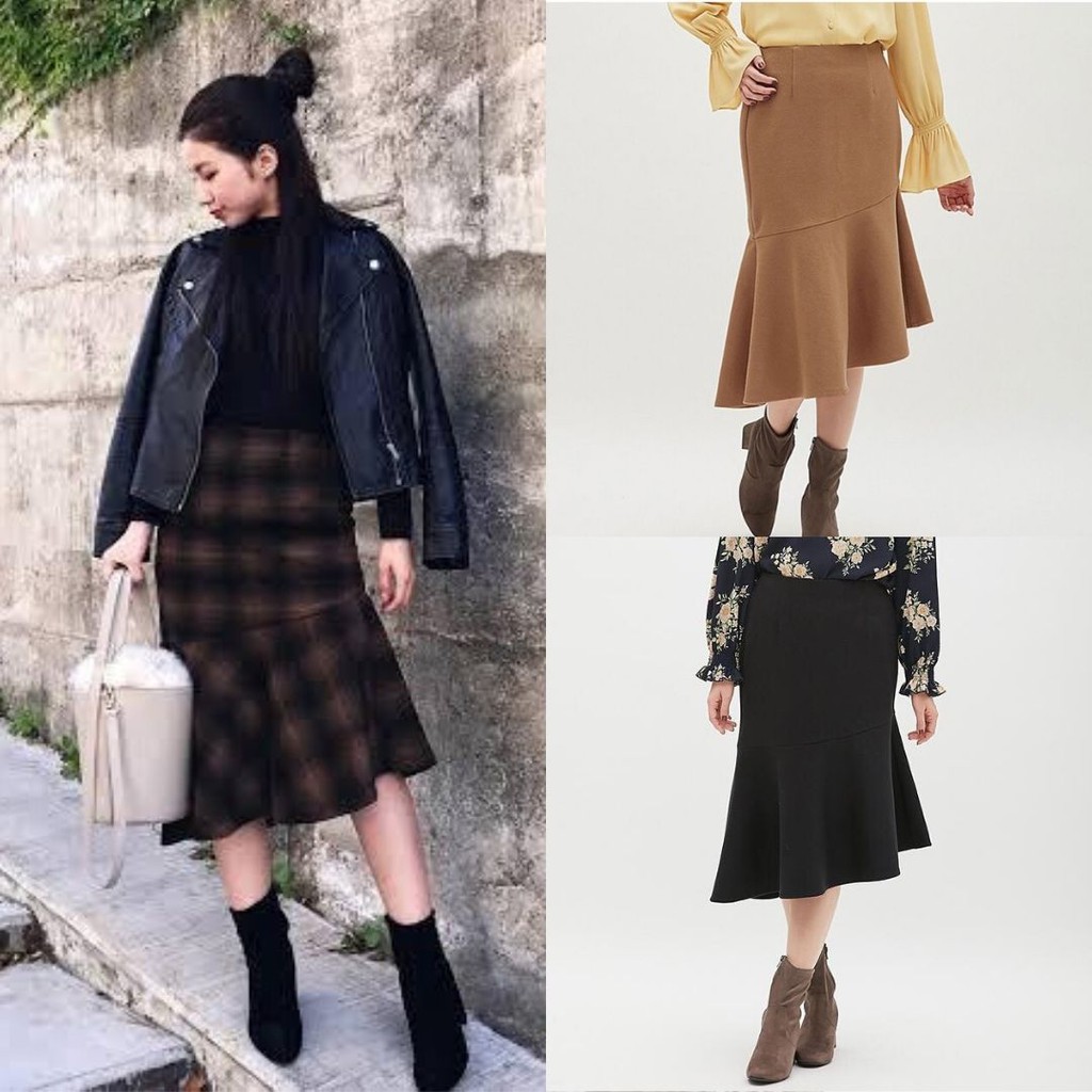 GU by UNQ Midi Mermaid Skirt - Rok Wanita Original Branded