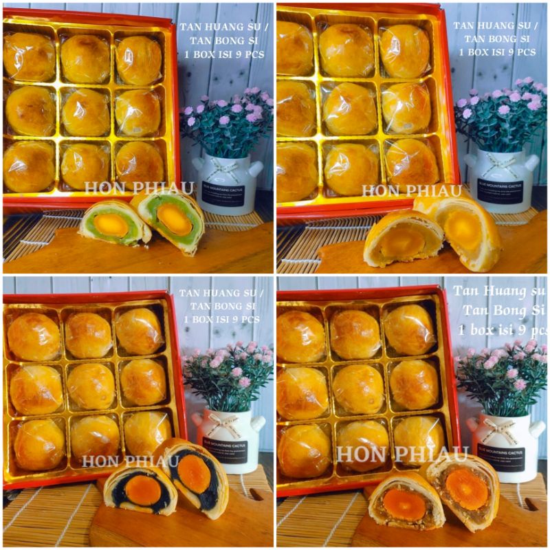 

KUE BULAN/MOON CAKE/TIONG CIU PIA TAN HUANG SU (ISI TELUR ASIN) MERK HON PHIAU