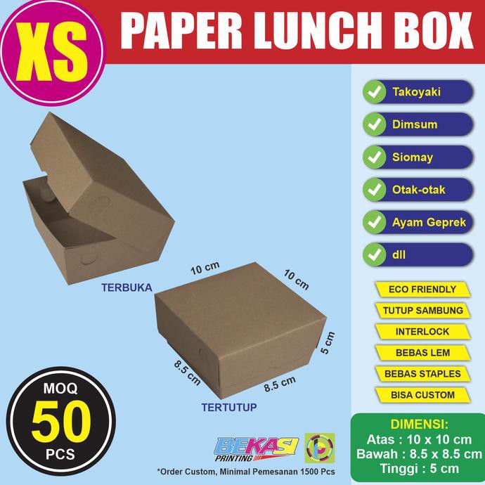 

Dus Takoyaki Brown Paper Box Kraft Liner Polos uk. 10 x 10 x 5 cm