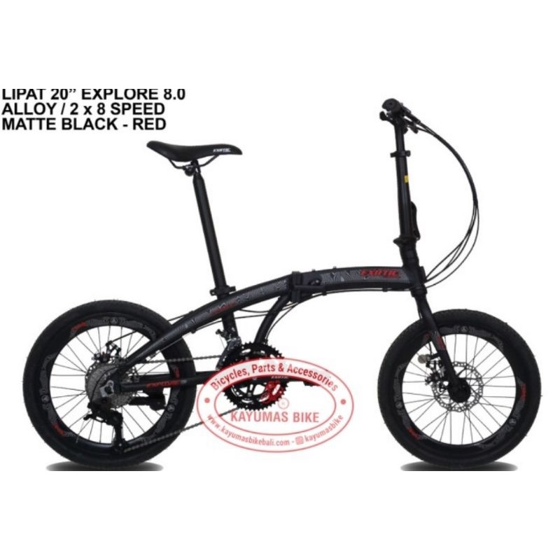 SEPEDA LIPAT 20 EXOTIC EXPLORE 8.0 2 x 8 SPEED MECHANICAL DISC BRAKE