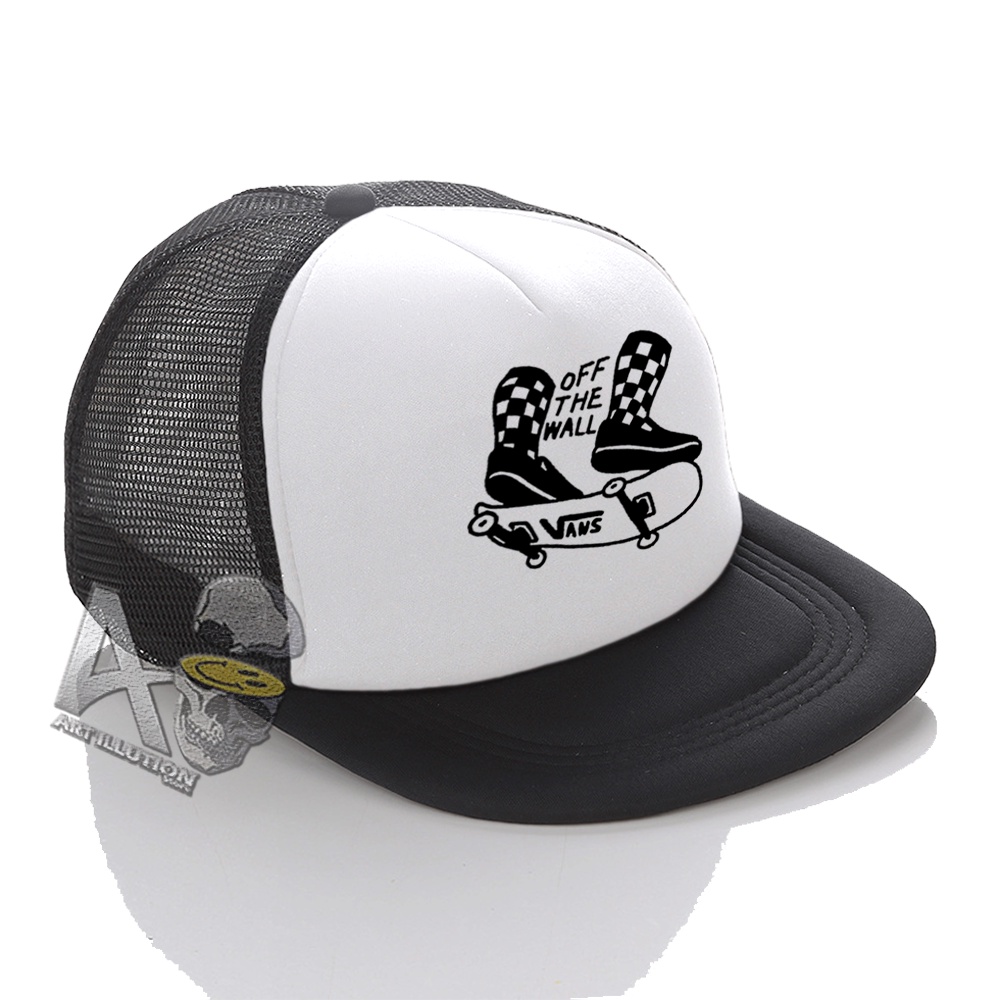 Topi Snapback Jaring Distro / Topi Snapback Trucker - Topi Caps Vans Of The Wall Skateboard Model Lo