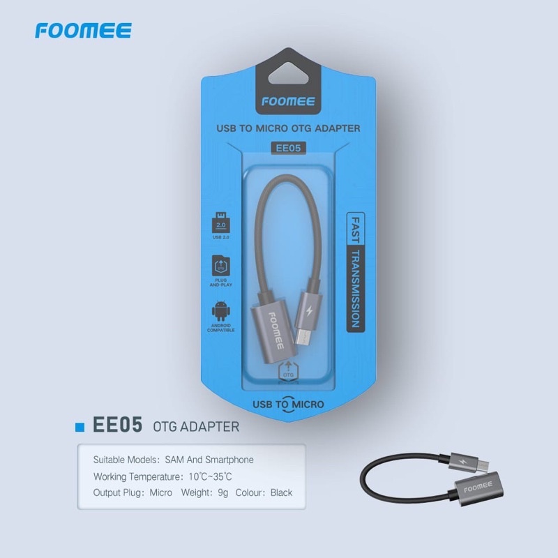 PROMO OTG KABEL FOOMEE EE05 MICRO ORIGINAL ADAPTER TRANSMISSION USB