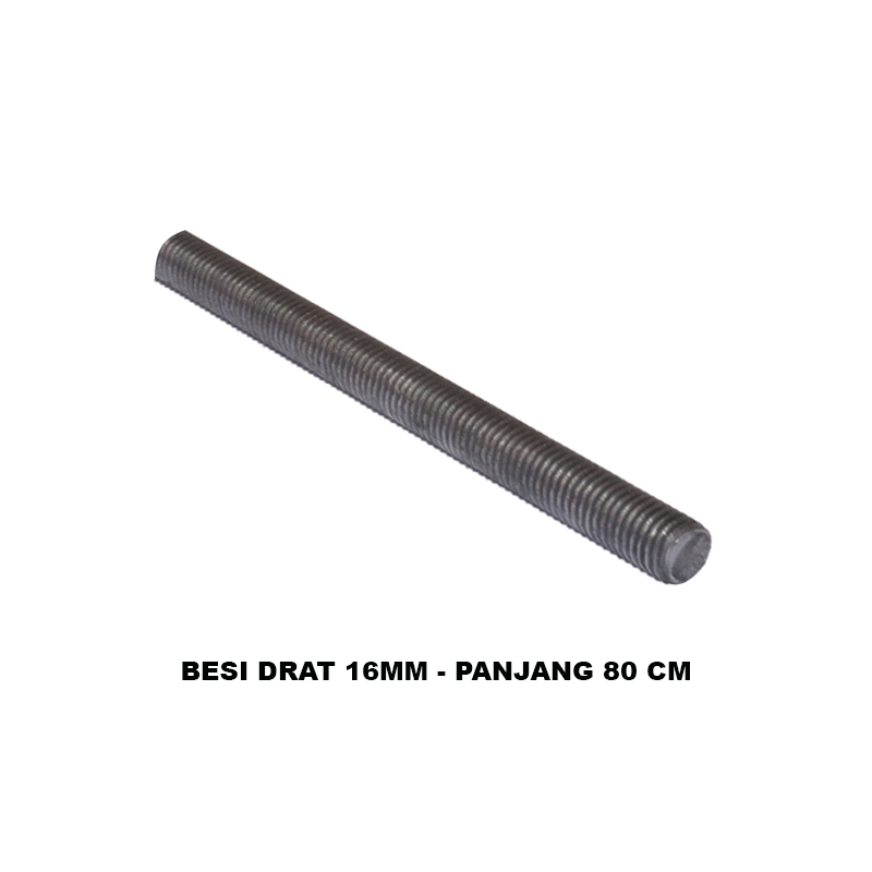EELIC BED-M16X80 Besi drat ulir diameter 16mm x panjang 80 cm cocok untuk perakitan mesin DIY dll