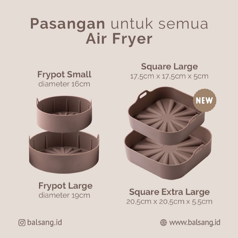 Balsang Pot Pro Small / Square / Large Air Fryer Silicone Pot