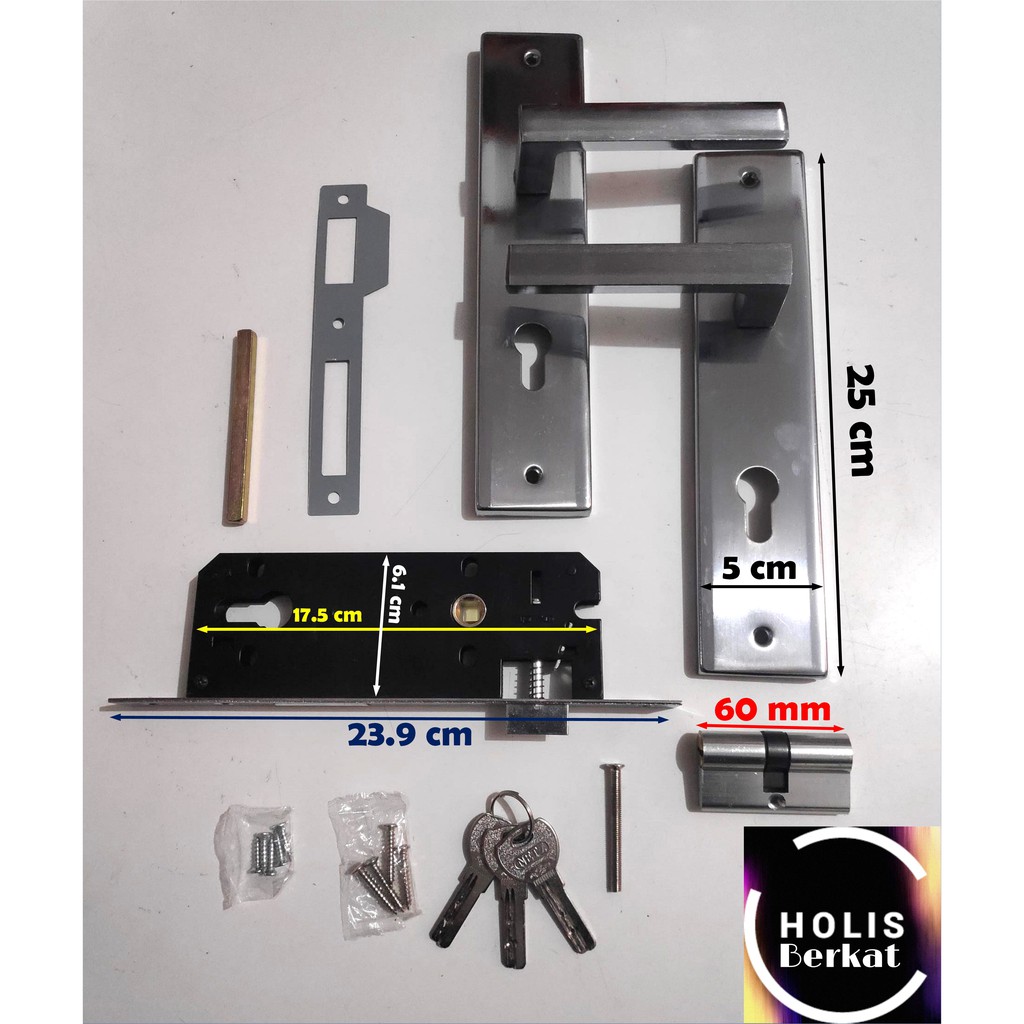 Kunci Pintu Besar / Handle Pintu Large 1 Set Komplit
