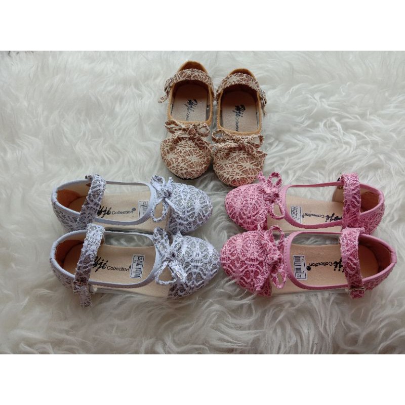 sepatu flat shoes kaca brukat anak perempuan size 22-25