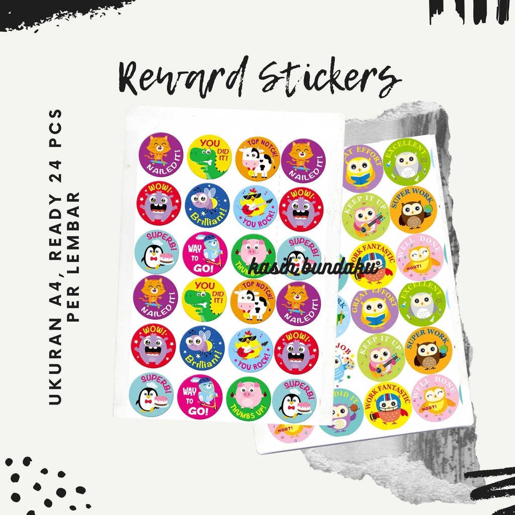 REWARD STICKER WORKSHEET ANAK TK A TK B KERTAS KERJA