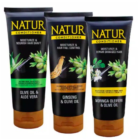 Natur Conditioner 165ml | Aloe Vera / Ginseng / Moringa Olive Oil | Kondisioner rambut